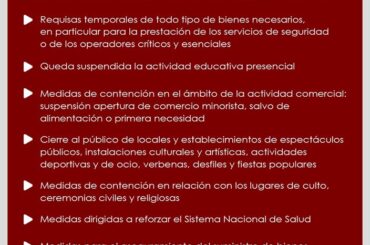 Se declara el estado de alarma para la gestión de la situación de crisis sanitaria ocasionada por el COVID-19