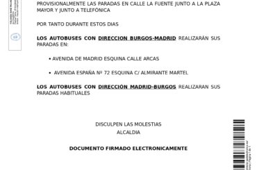 Corte de tráfico de autobuses en Calle La Fuente
