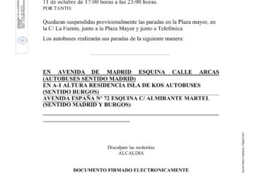 AVISO IMPORTANTE TRÁFICO AUTOBUSES